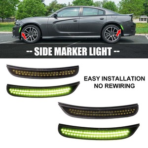 Nuevo espejo indicador lateral trasero delantero luces LED de posición lateral para Dodge Charger SRT 15-23 intermitente con Color verde - Product Image 4