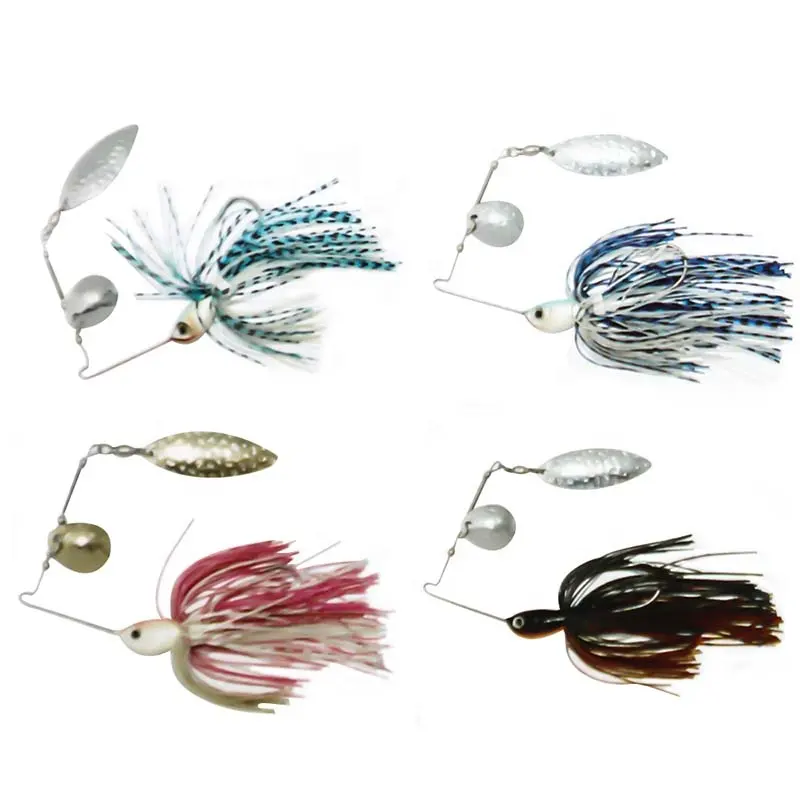 1/4oz-1oz Bass Buzzbait Spinner Baits Lures Double Blade Hard Metal Bag Fishing Lure Type: Spinner Baits Metal+ Rubber CHHXL7713