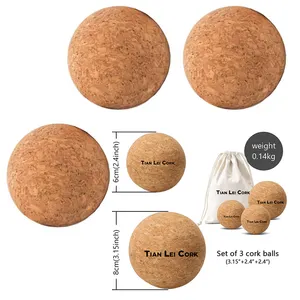 TIANLEICORK Custom Eco-friend High Quality 1.9 Inch-2.5 Inch Waterproof And Cork Ball Lid Yoga Exercise Ball