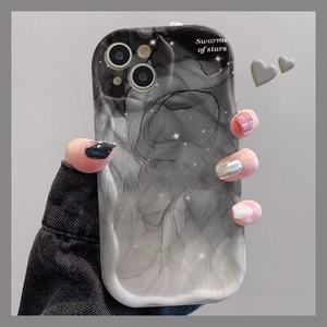 Marmor Englische Buchstaben Druck Wellenrand Silikon TPU Handyhülle für iPhone X Xr Xs 11 12 13 14 15 16 17 18 Pro Max - Product Image 5