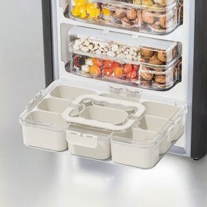 Boîte à collation en verre transparent pour la cuisine, empilable, portable, 6 compartiments, bac de rangement alimentaire, micro-ondable, étanche, réfrigérateur - Product Image 3