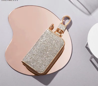 Mini porte-clés extensible en cuir unisexe avec design créatif étoile scintillante pour une utilisation quotidienne