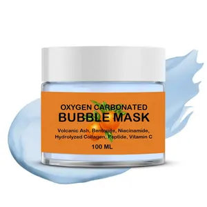 Máscara de burbujas faciales volcánicas Máscara de burbujas de oxígeno y limpiador de espuma de limpieza de desintoxicación Lavado de cara de carbón