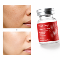 Sérum Raffermissant Éclat Rosé au Collagène Hydrolysé, Hydratant Lissant Apaisant pour une Peau Radieuse, Flacon en Verre, OEM ODM, Faible MOQ, Essence Visage