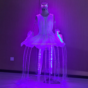 Costume LED Elfe de Nuit, Robe de Ballet à Fibres Optiques avec Tiare Lumineuse, Vêtements à Changement de Couleur LED - Product Image 3