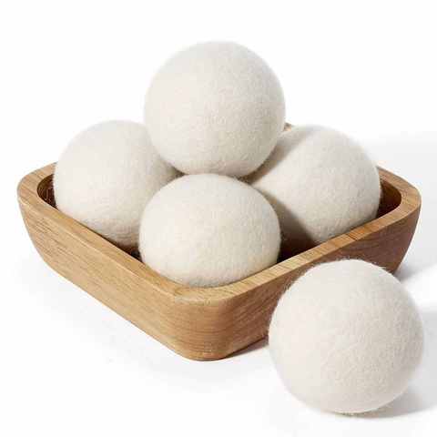 Own Brand Provides ODM Custom 7cm 100% New Zealand Felt Laundry Wool Dryer Balls With Essential Oil