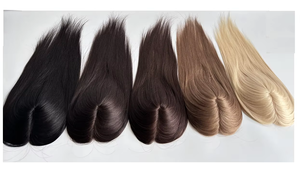 Topper capillaire mono base fait main de qualité supérieure 5''6'' en <span class=keywords><strong>cheveux</strong></span> humains vierges russes européens bruts à cuticules intactes pour femmes - Product Image 3