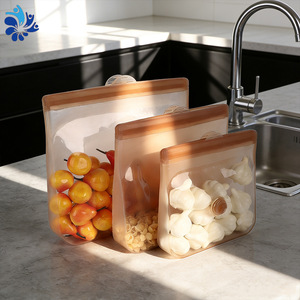 Bolsas de silicona para almacenar alimentos, juego pequeño, mediano y grande, aptas para microondas, para granos, cereales y verduras - Product Image 4