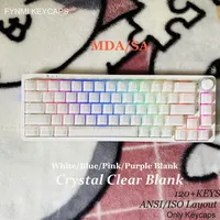 Fynmi Crystal Clear Blank White/Blue/Pink/Purple ANSI/ISO Layout SA/MDA Profile PBT PC Keycaps