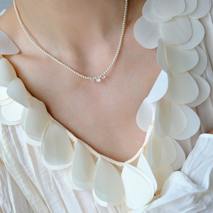 White Imitation Pearl Beaded Necklace 41+5cm Round Geometric Women <b>Choker</b> Jewelry Gift - Product Image 2