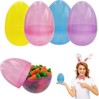 En vrac pas cher 6in coloré jumbo grands conteneurs emballage surprise vide remplissable géant oeuf de pâques en plastique pour adulte enfant