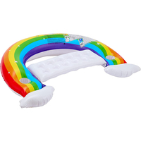 Chaise longue flottante gonflable en PVC arc-en-ciel pour piscine, extérieur, adultes, plage, 148x99cm, capacité 100-500kg