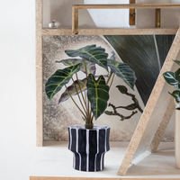 Haute Assurance Artificielle Verdure Eau Arum Feuille Pot En Céramique Décoration De Bureau À Domicile avec Des Branches De Fleurs Ornement Extérieur