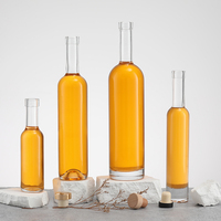 Bouteille de vin en verre givré transparent de 50 ml, 100 ml, 200 ml, 375 ml, 500 ml, 750 ml avec bouchon en liège, bouteille en verre pour vodka, alcool, whisky, liqueur, brandy