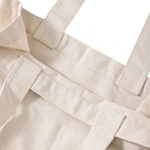 Vente en gros Sacs fourre-tout à provisions en toile de coton Oragnic avec logo pour épicerie et supermarché avec poche intérieure réutilisable personnalisée - Product Image 4