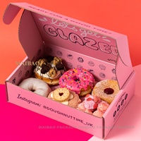 Boîte à dessert pliable de luxe blanche personnalisée Boîte d'emballage pour pâtisserie Mochi Donut Cookie Boîtes à emporter écologiques de qualité alimentaire