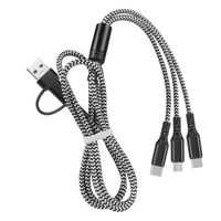 Câble de données USB rapide 5 en 1 pour téléphone portable, compatible iPhone, Type C et Micro USB