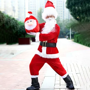 2024 Sang Trọng Thiết Kế Mới Nhung Vải Giáng Sinh Người Lớn Trang Phục Santa Claus Linh Vật Trang Phục Cho Nam Giới ecovalson