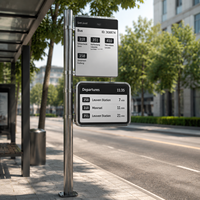 Dış Mekan Güneş Enerjili Akıllı Elektronik Otobüs Durağı İşareti, E-Mürekkep Ekranlı, Düşük Enerji Tüketimi, Modern Tasarım