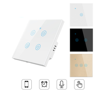 Interruptor de Luz Táctil de Pared de Cristal Tuya ZigBee con Control Remoto Inalámbrico Smart Life EU de 1/2/3/4 Ganglios