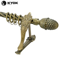 KYOK Support double robuste Tringle à rideau longue anodisée classique OEM Cantonnières de douche Tunisie Poteaux à rideaux Accessoires de chenilles