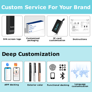 Qunn IP66 étanche extérieur serrures intelligentes mince en alliage d'aluminium porte en bois Compatible Tuya App contrôle Cloud <span class=keywords><strong>connecté</strong></span> via Wi-Fi - Product Image 5