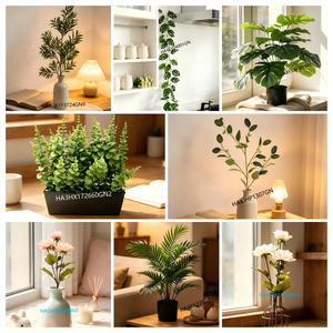 Palmier Areca Artificiel <span class=keywords><strong>de</strong></span> 1,80 m (2 m <span class=keywords><strong>de</strong></span> hauteur) avec <span class=keywords><strong>3</strong></span> tiges et 30 feuilles, en pot en plastique noir, faux palmier tropical pour la décoration intérieure et le salon - Product Image 6