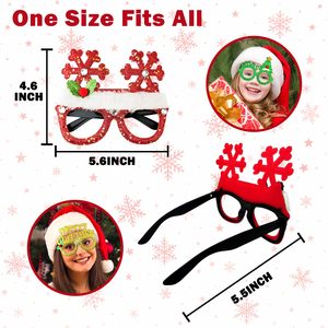 Juego de 6/12/24 Piezas de Monturas de Gafas Brillantes Navideñas, Gafas Festivas de Plástico Ecológico, Accesorios para Fotos de Fiesta - Product Image 2