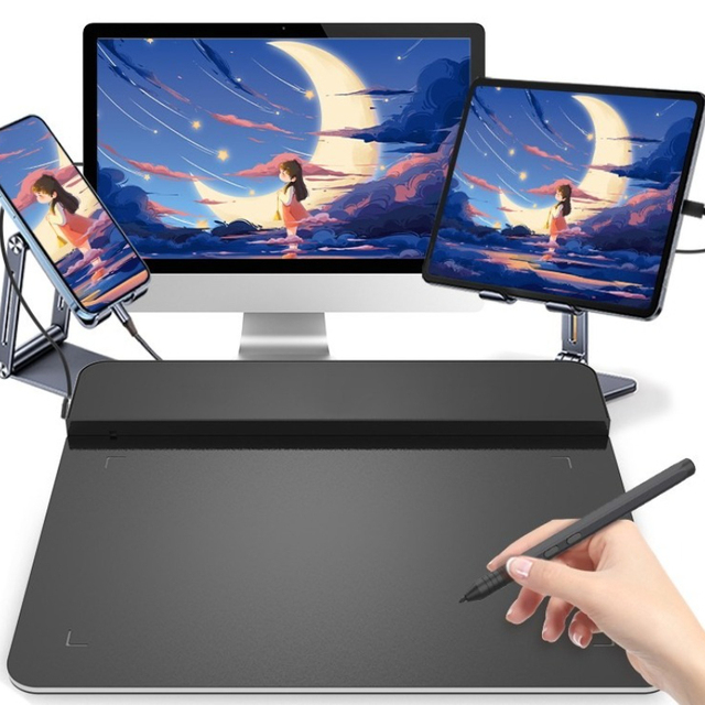 4*3 Inch Pen Tablet Writing Board for Drawing 5080 lpi Wireless Battery Free Digital Graphic Tablet