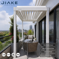 Pergola en aluminium à profil mince Jiake avec toit à lames orientables électriques pour balcon et terrasse, gazebo en aluminium bioclimatique certifié