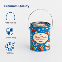 Seau à bonbons personnalisé avec poignée portable pour bonbons, sucettes et emballages cadeaux de fêtes, OEM ODM, faible MOQ, usine