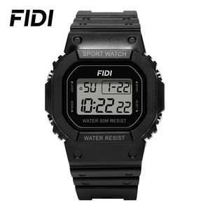 Reloj Deportivo Digital Cuadrado FIDI, Resistente al Agua 3ATM, con Retroiluminación LED, Cronógrafo, Alarma, Calendario, Multifunción, Reloj Electrónico para Estudiantes - Product Image 1