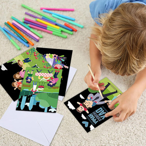 Children's <b>paints</b>, holiday scratch art, student crafts, DIY coloring, parents, Halloween, Christmas, black coloring - Product Image 1