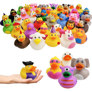Wholesale Promotional 2 Inch Animal Plastic Rubber Ducky Mixed Cartoon Vinyl Bulk Bath Duck Bath Toys Festival Gift for Kids - Product Image 1