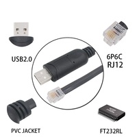 Adaptador de Cable Serial RJ11/12 6P4C RS232 con Chip FTDI FT232RNL para APC PDU UPS 940-0144 BMS Batería