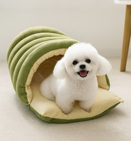 Nouvelle Niche d'Hiver pour Chat, Maison Fermée pour Animaux, Motif à Carreaux, Matière Polyester, Coussin Amovible et Lavable, Utilisation Intérieure, Maintient au Chaud Toute l'Hiver