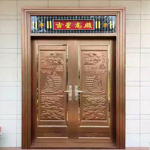 Porta Esterna Antieffrazione a <span class=keywords><strong>Doppia</strong></span> <span class=keywords><strong>Anta</strong></span> in Acciaio Inox 304 Bamus Moderna con Garanzia di 1 Anno per Villa e Fattoria - Product Image 2