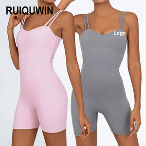 RUIQUWIN Body de yoga pour femme une pièce barboteuses à bretelles spaghetti sans manches en spandex/nylon combinaison de fitness respirante - Product Image 1