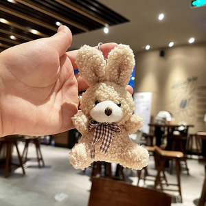 Ruunjoy doux mignon <span class=keywords><strong>Mini</strong></span> ours en peluche poupée en peluche porte-clés jouet Unique poupée voiture sac accessoire Boutique fourniture pendentif peluche poupée - Product Image 2