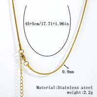 Collier transfrontalier en acier inoxydable pour femmes plaqué or 18K avec chaîne en os de serpent Chaîne de clavicule polyvalente