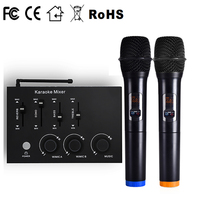 Système de mixage karaoké avec deux microphones sans fil UHF, récepteur optique HD Type C, AUX, amplificateur pour TV, PC, KTV, haut-parleur