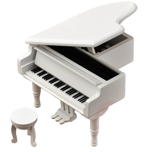 Wholesale Wood Mini Grand Piano <b>Music</b> <b>Box</b> Musical Toy Complete Matching Piano Stool - Product Image 1