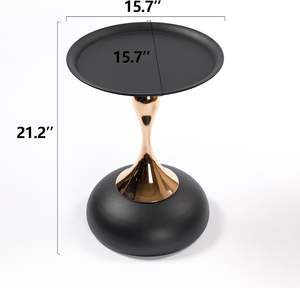 Table d'appoint en métal durable de haute qualité pour l'intérieur et l'extérieur Design moderne Léger Facile à assembler Plusieurs couleurs disponibles - Product Image 2