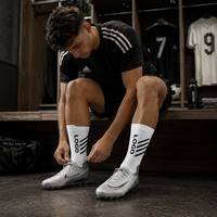 Chaussettes de football antidérapantes avec logo personnalisé, chaussettes de sport respirantes en tissu éponge pour hommes, chaussettes de compression pour l'entraînement et les matchs