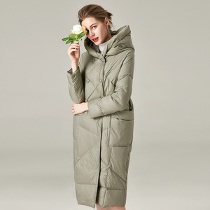 Outwear piumino invernale da donna lungo in Nylon <span class=keywords><strong>verde</strong></span> addensato con cappuccio in <span class=keywords><strong>pelliccia</strong></span> - Product Image 2