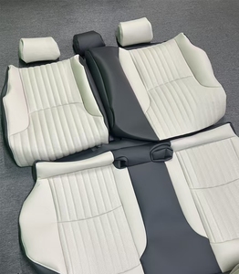Fundas de Asiento de Coche de Cuero Nappa Blanco Personalizadas para Land Cruiser <span class=keywords><strong>2022</strong></span>, Reemplazo Completo, Clase E, Serie 7, Golf, Passat CC, A7, <span class=keywords><strong>A5</strong></span>, Hiace - Product Image 2