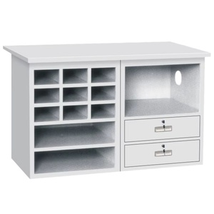 Bureau d'ordinateur en acier grande capacité pour le bureau à domicile, avec plusieurs tiroirs, table de travail métallique pour employés de bureau - Product Image 2