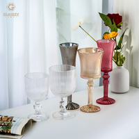 Ensemble de verres à vin classiques français à côtes, gobelets à champagne sans plomb, verres à vin colorés, verres à jus, cadeau de mariage