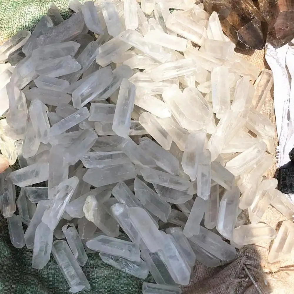 Wholesale Raw Natural Quartz Reiki Healing Lemurian Seed Crystal Strip Clear Crystal Point