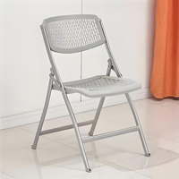 Chaise de conférence pliable avec assise en maille plastique, structure métallique, empilable, ergonomique pour bureau et salle à manger